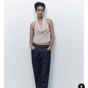 FLUID NECKLINE HALTER TOP from Zara